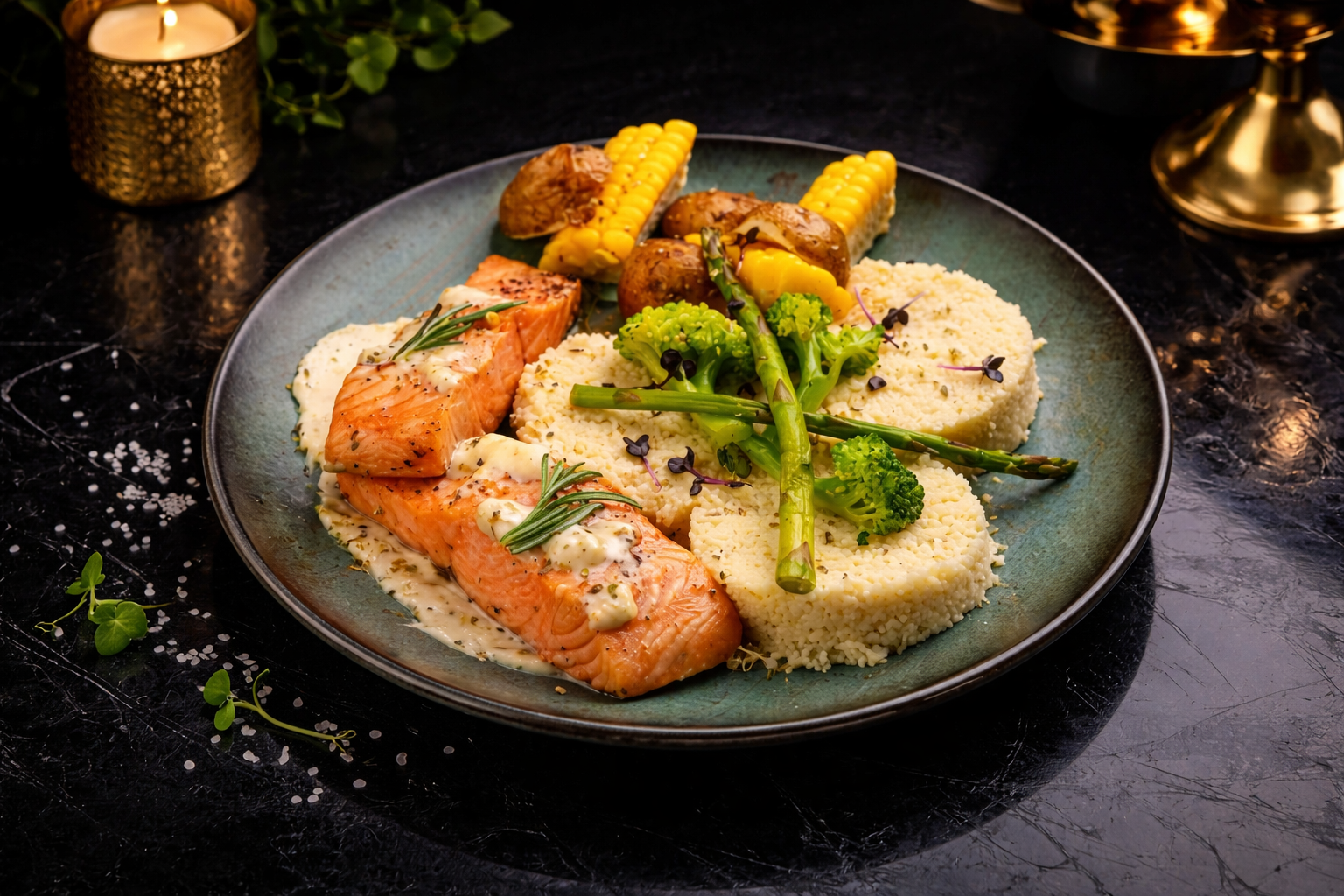 Couscous Salmon With Vegetables